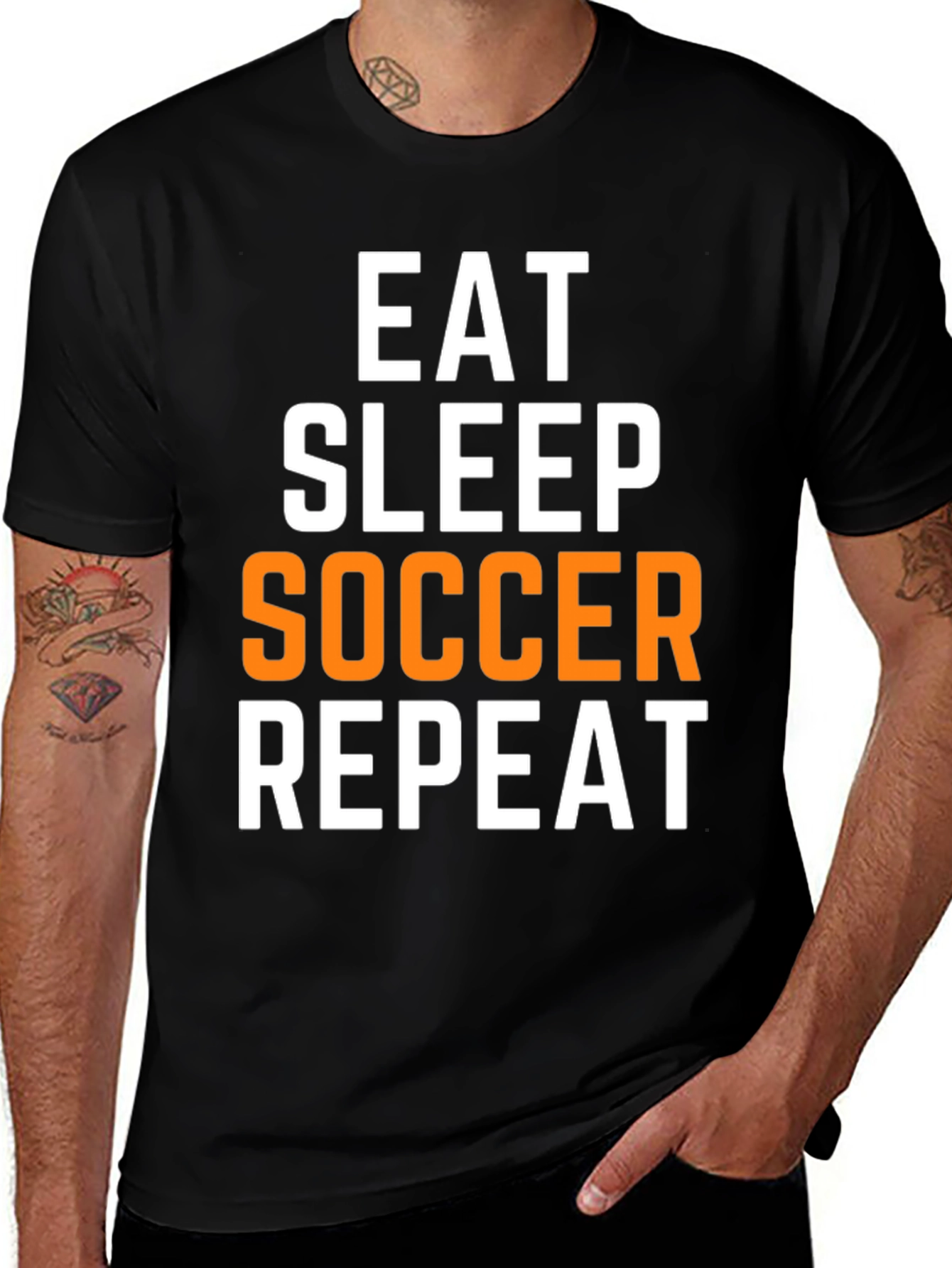 Eat Sleep Soccer Repeat Graphic T-Shirt