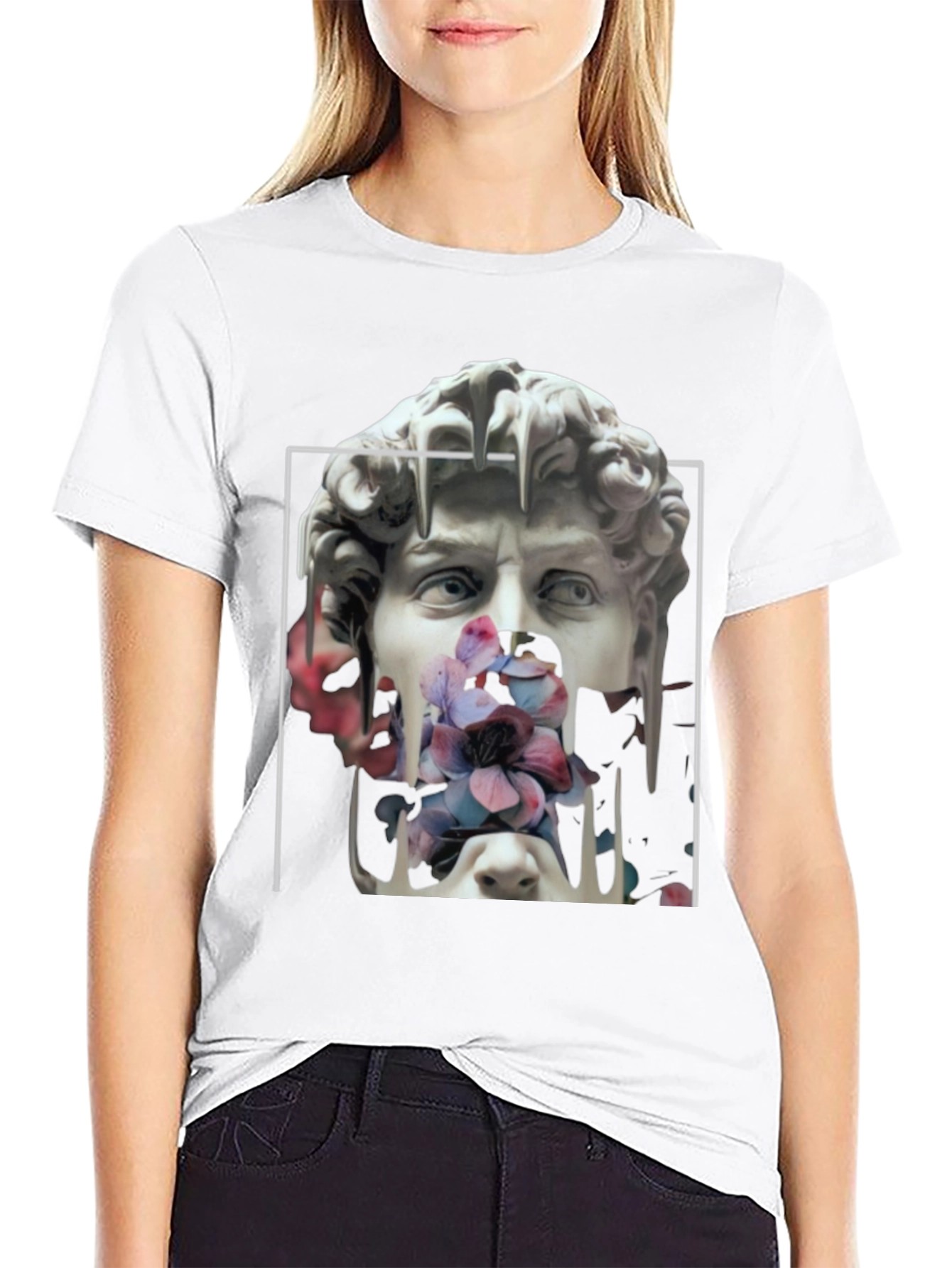 Floral David Sculpture Graphic Tee
