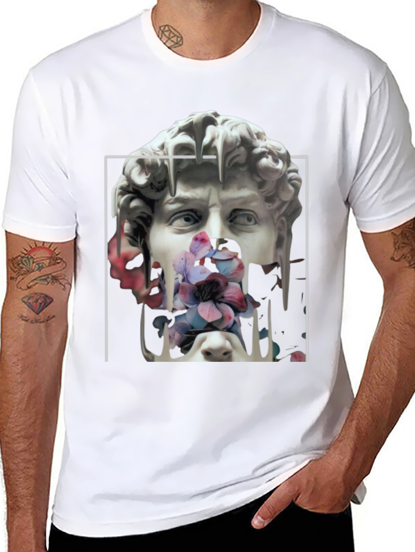 Floral David Sculpture Graphic Tee