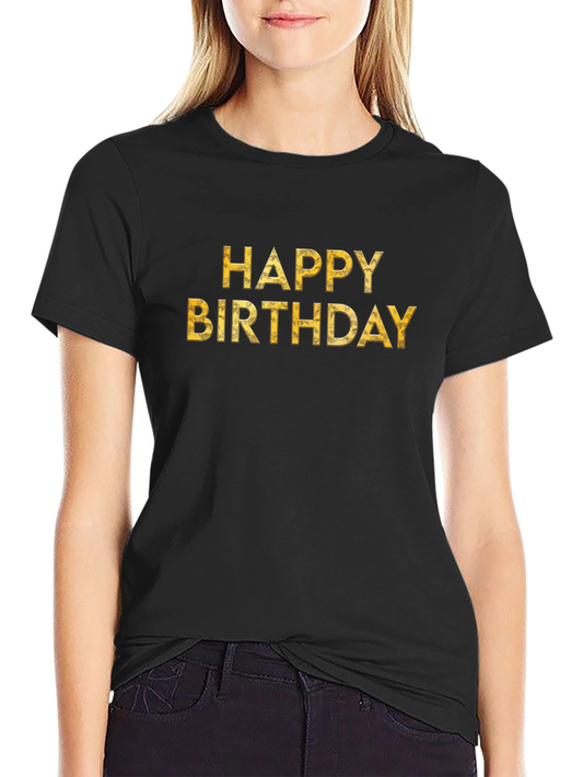 Happy Birthday Graphic Print T-Shirt