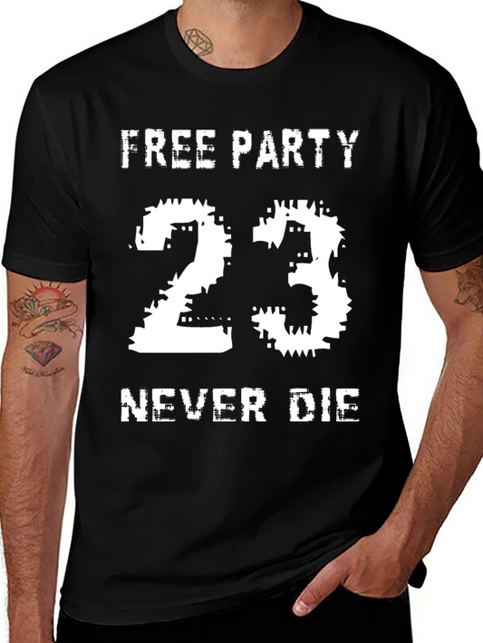 Free Party 23 Never Die Black Graphic Tee
