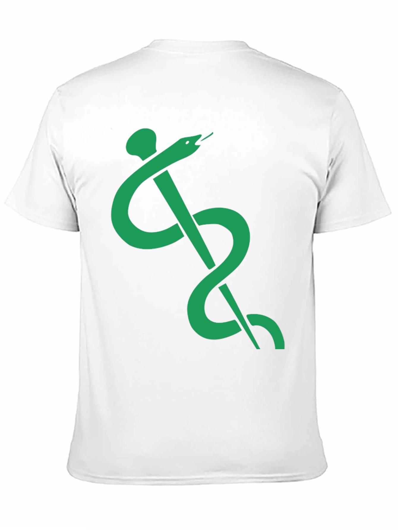 Caduceus Symbol T-Shirt - Green Medical Serpent on Black