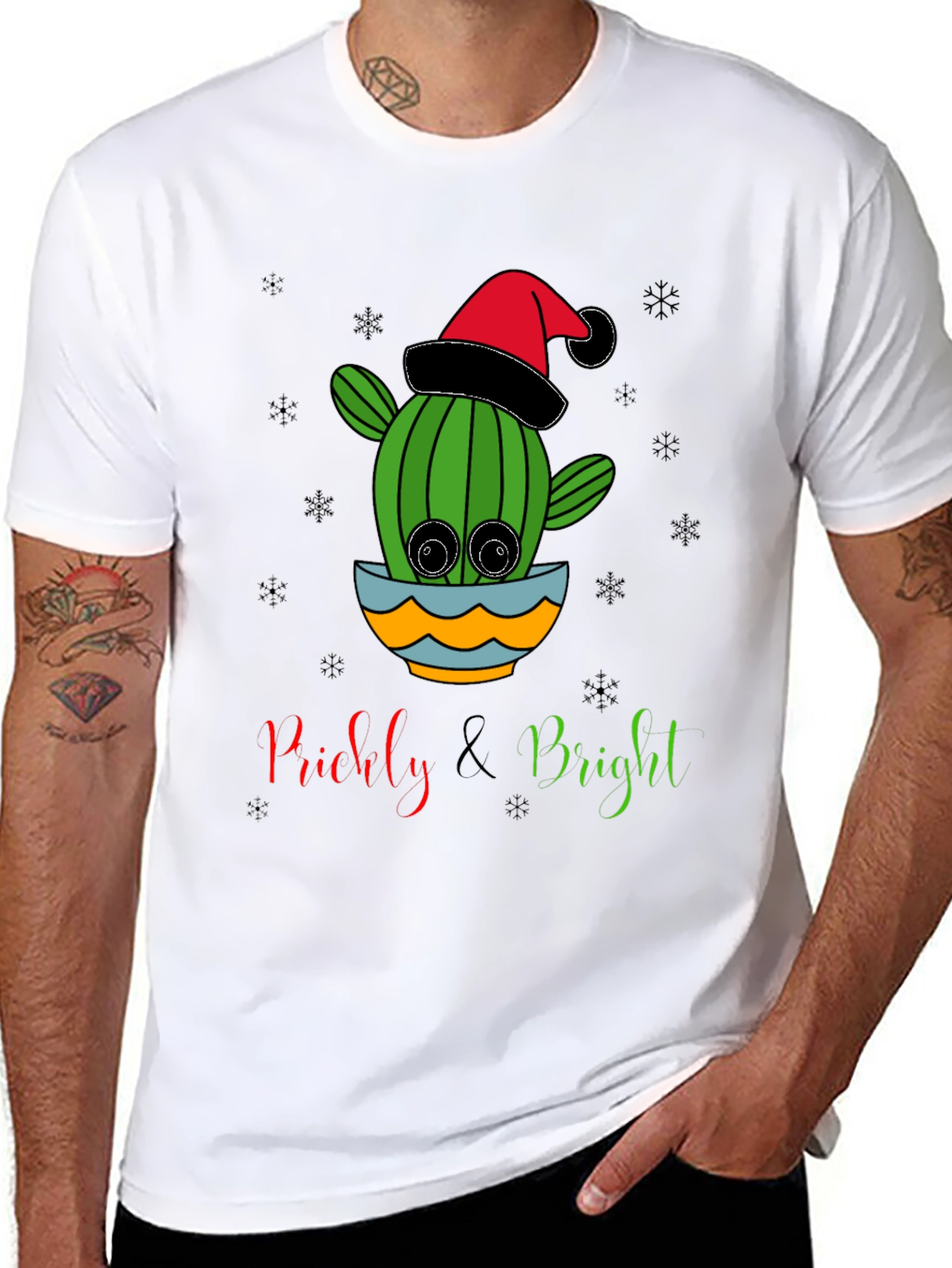 Prickly & Bright Cactus Christmas T-Shirt