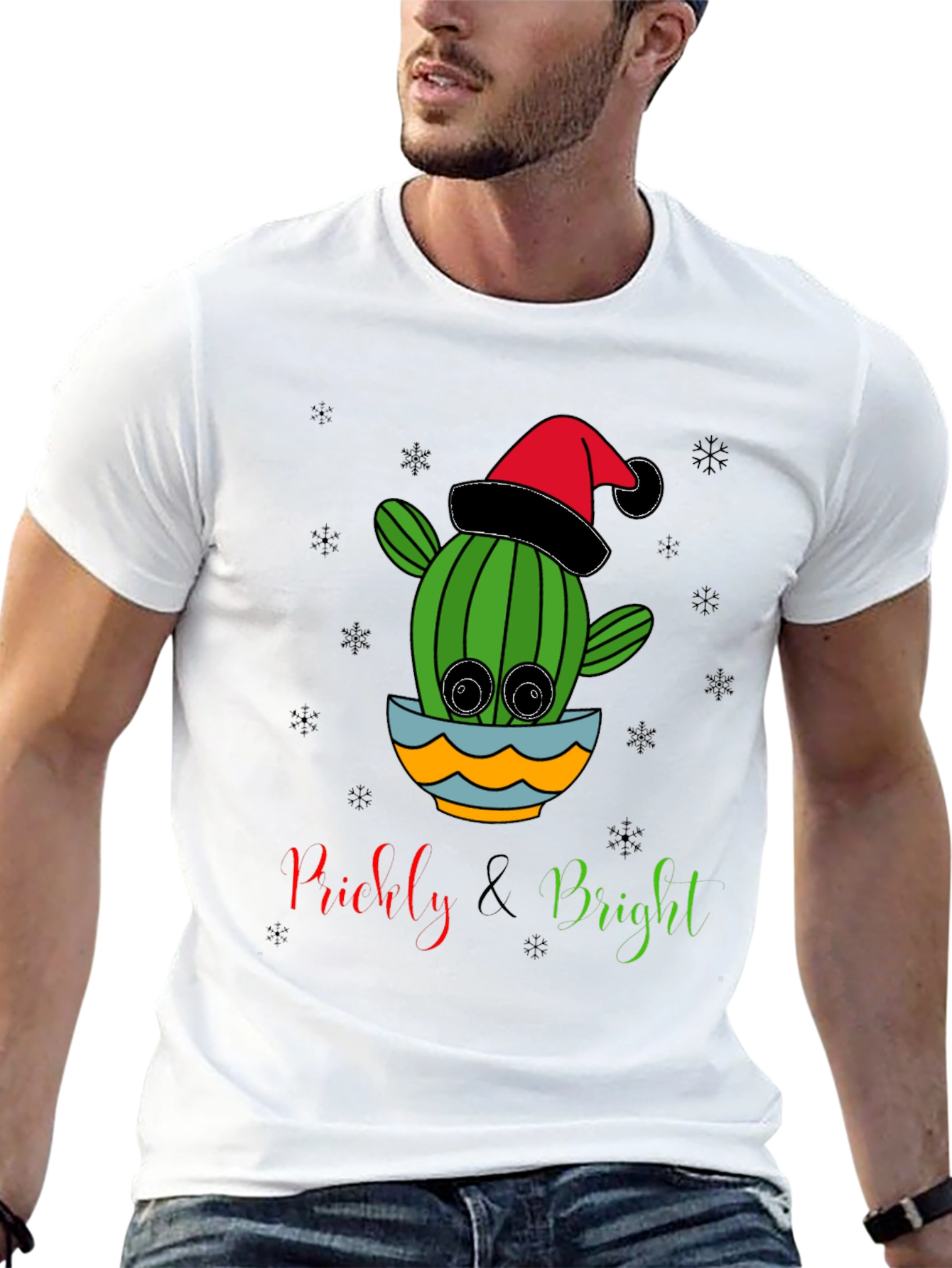 Prickly & Bright Cactus Christmas T-Shirt