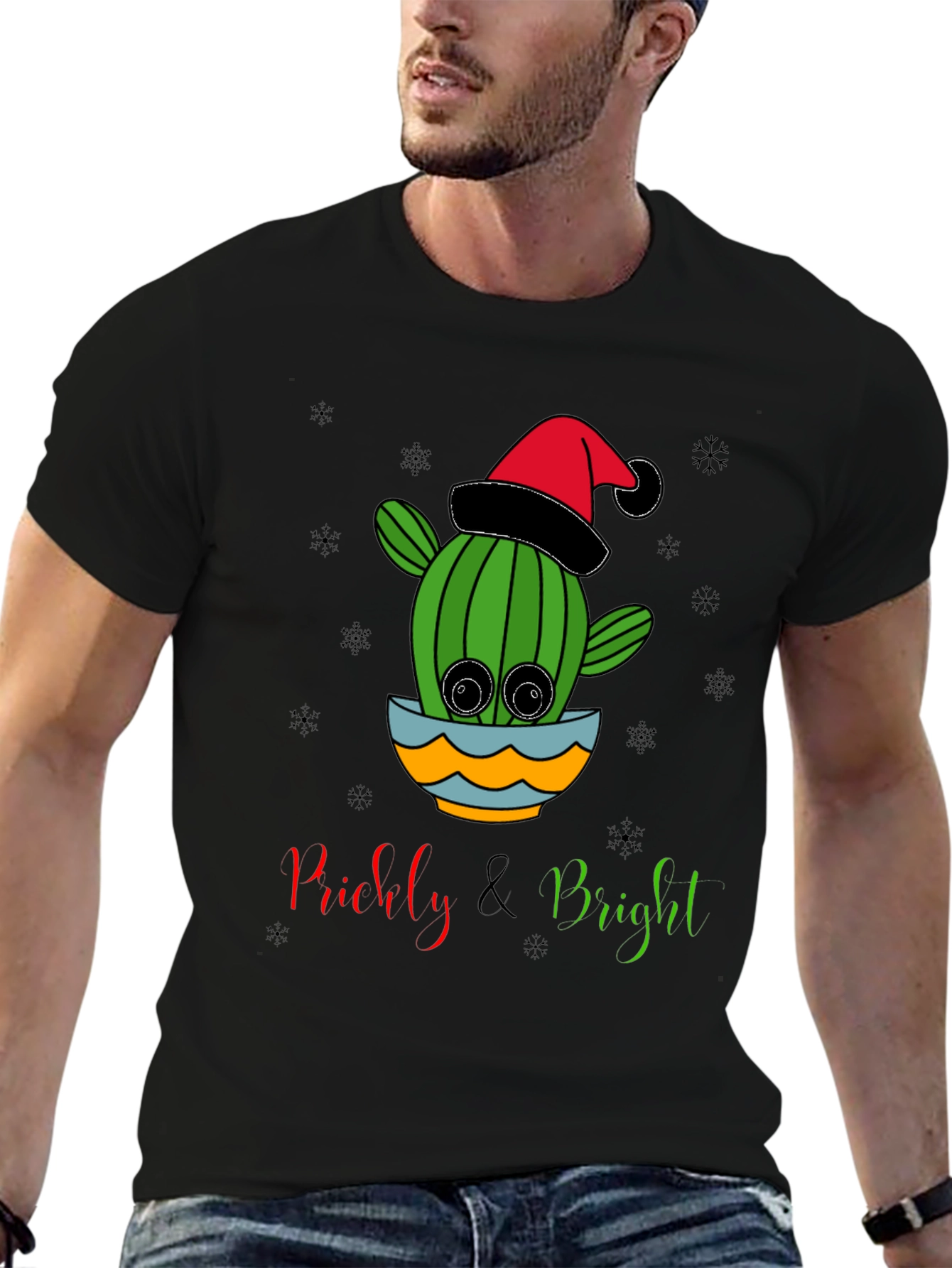 Prickly & Bright Cactus Christmas T-Shirt