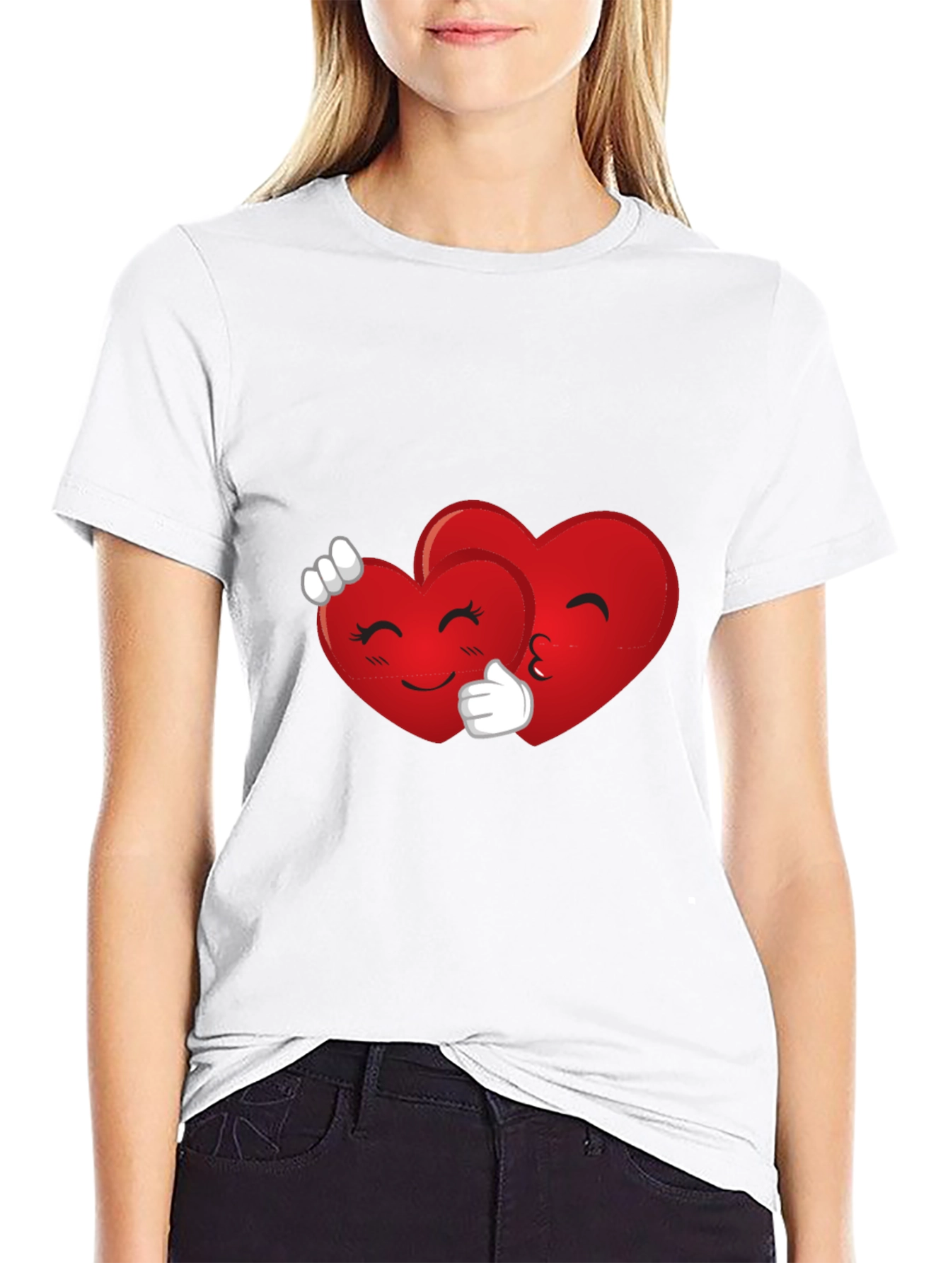 Heart Emoji Hug Black T-Shirt