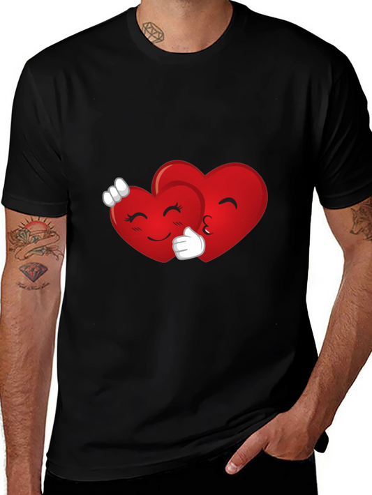 Heart Emoji Hug Black T-Shirt