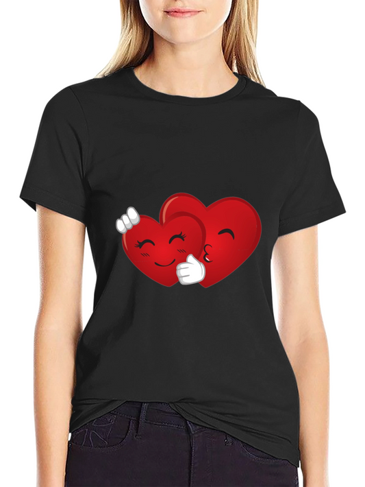 Heart Emoji Hug Black T-Shirt