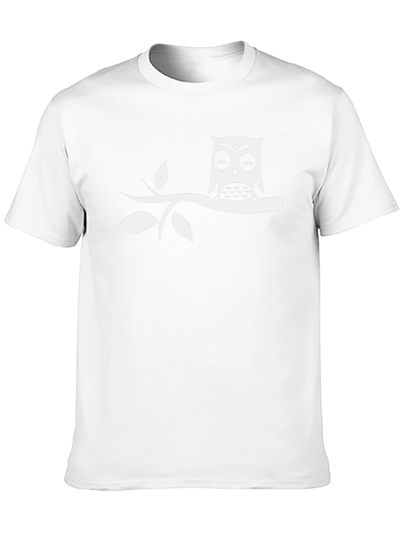 Owl on Branch Black T-Shirt - Relaxed Fit