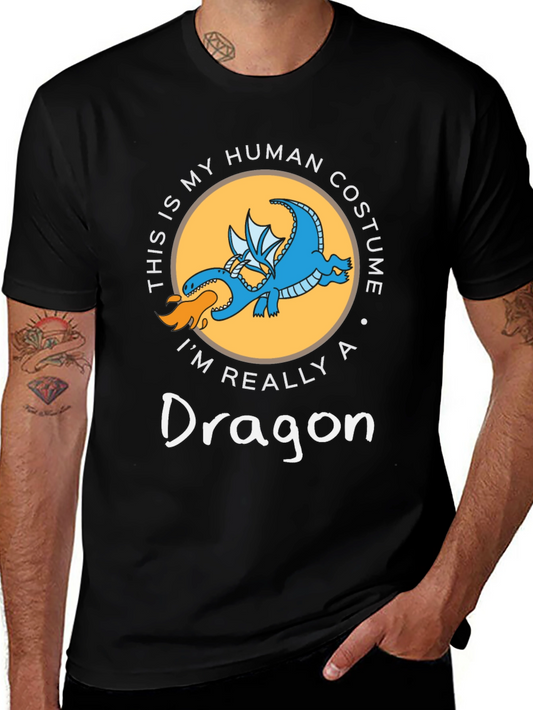 Funny Dragon Human Costume Graphic T-Shirt