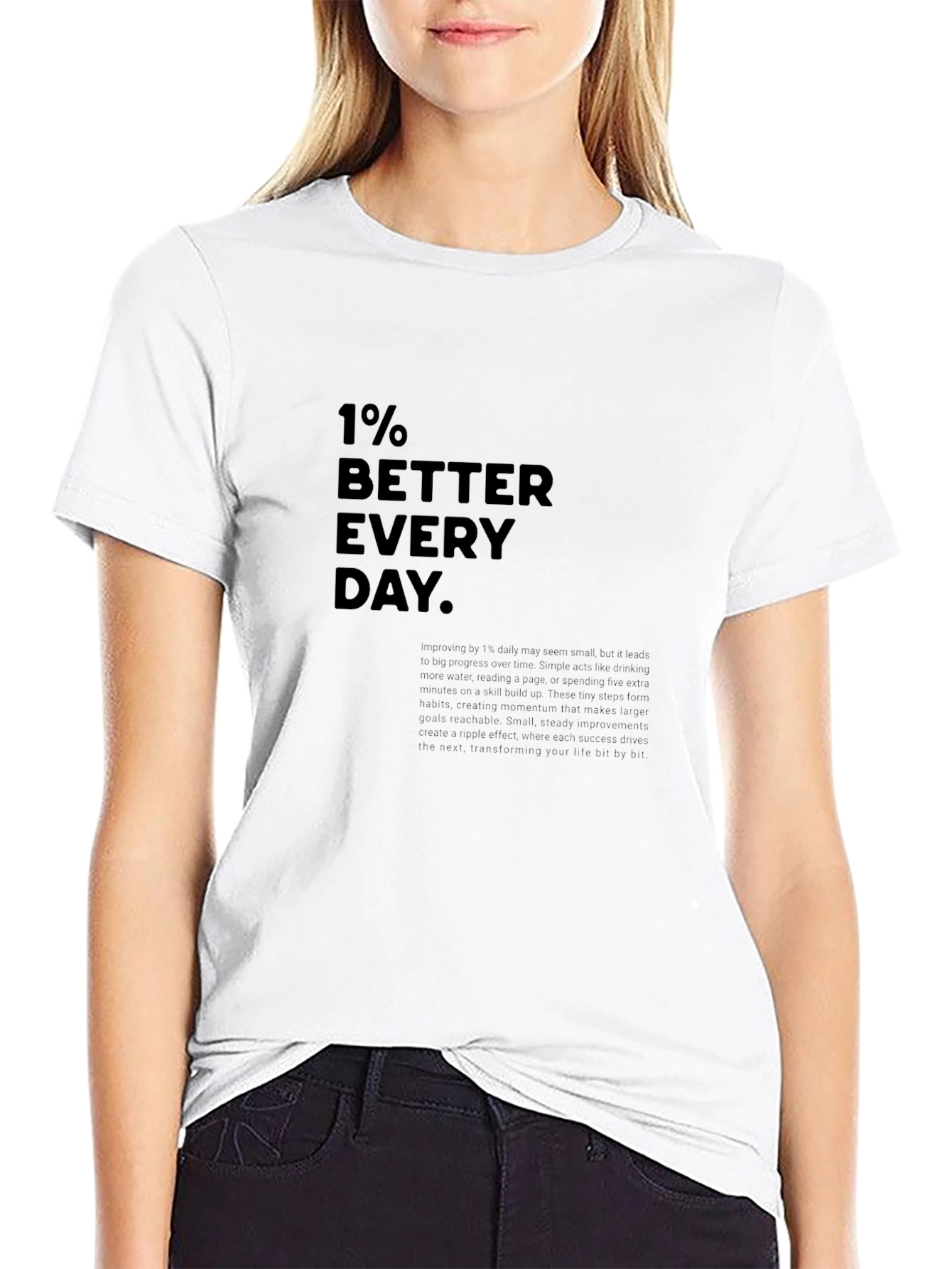 1% Better Everyday Graphic Tee - Black