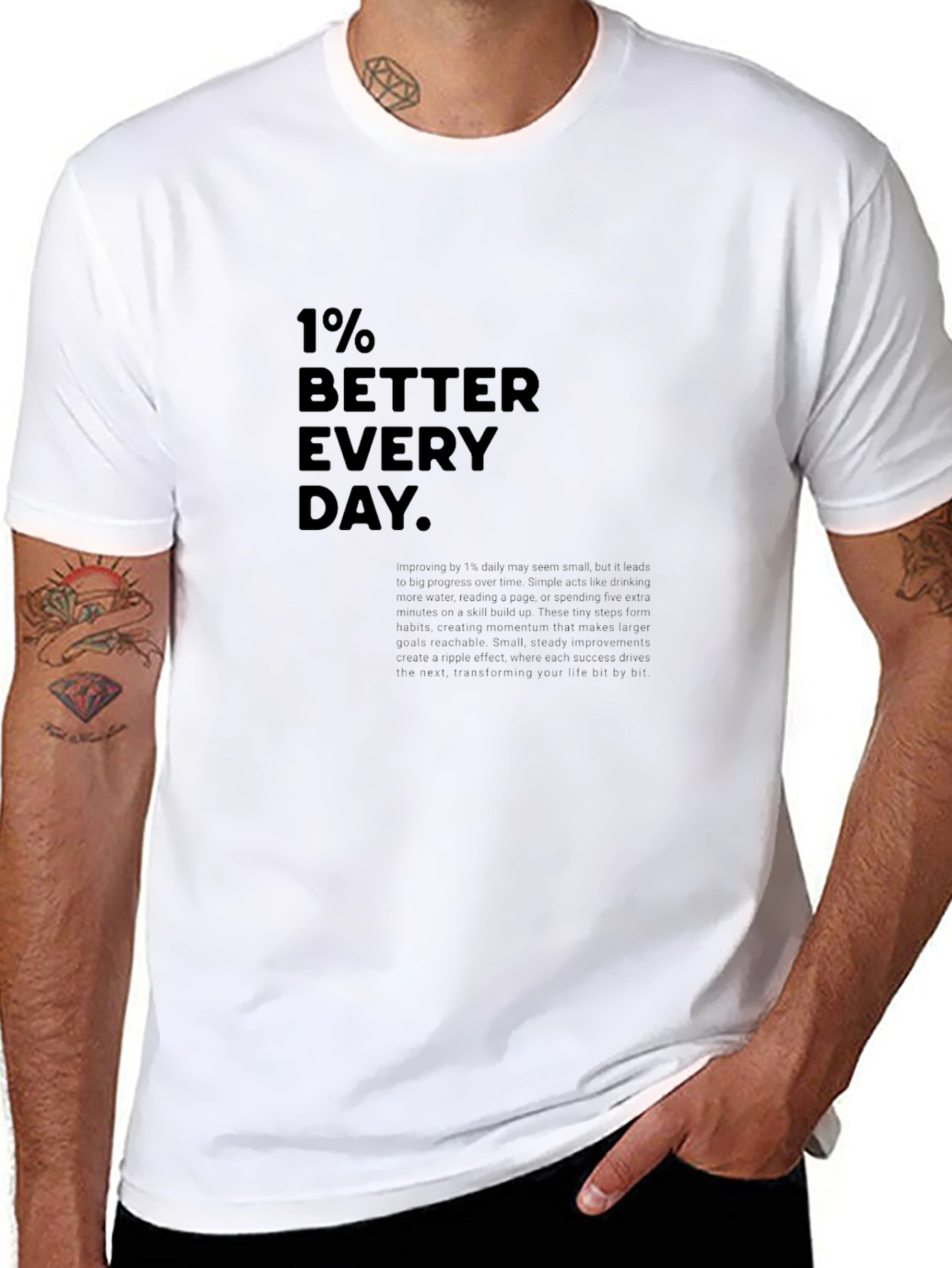 1% Better Everyday Graphic Tee - Black