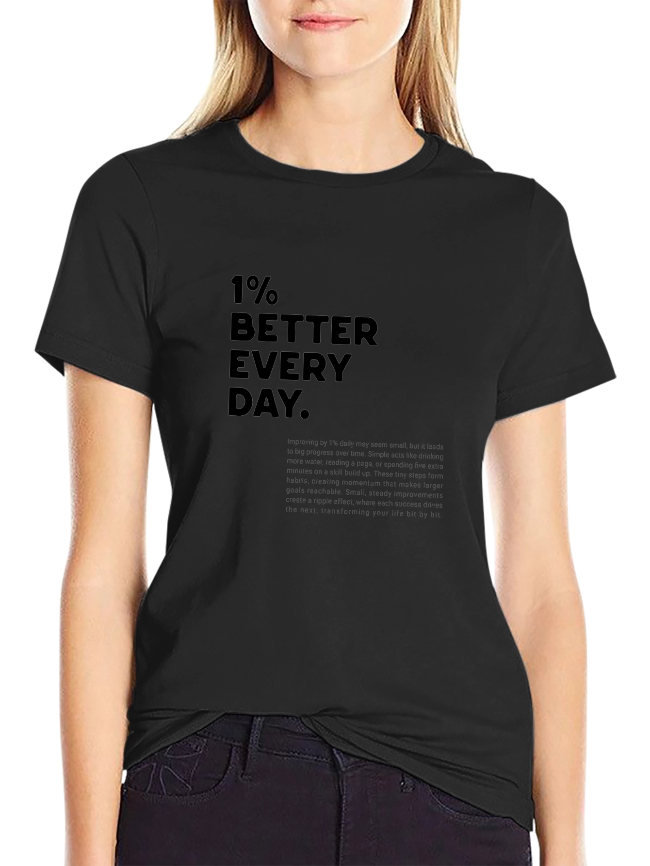 1% Better Everyday Graphic Tee - Black