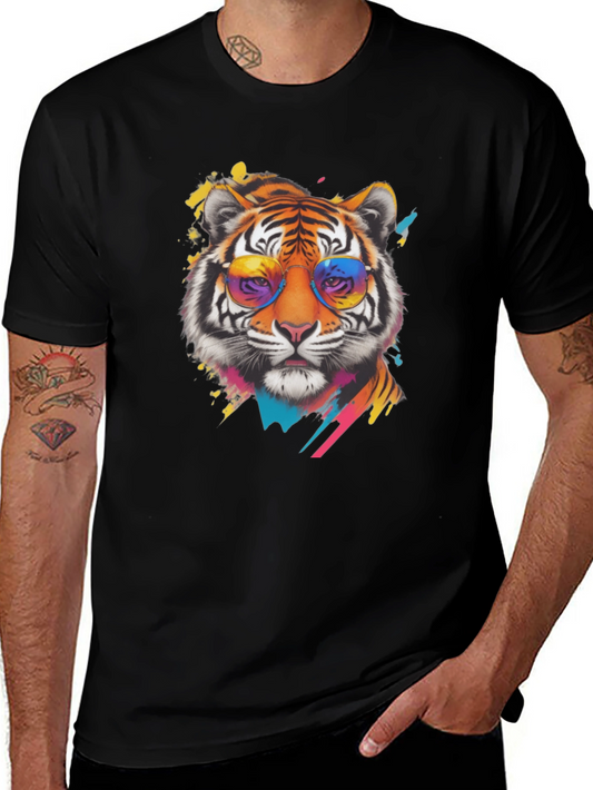 Cool Tiger Graphic Tee - Mens Black T-Shirt