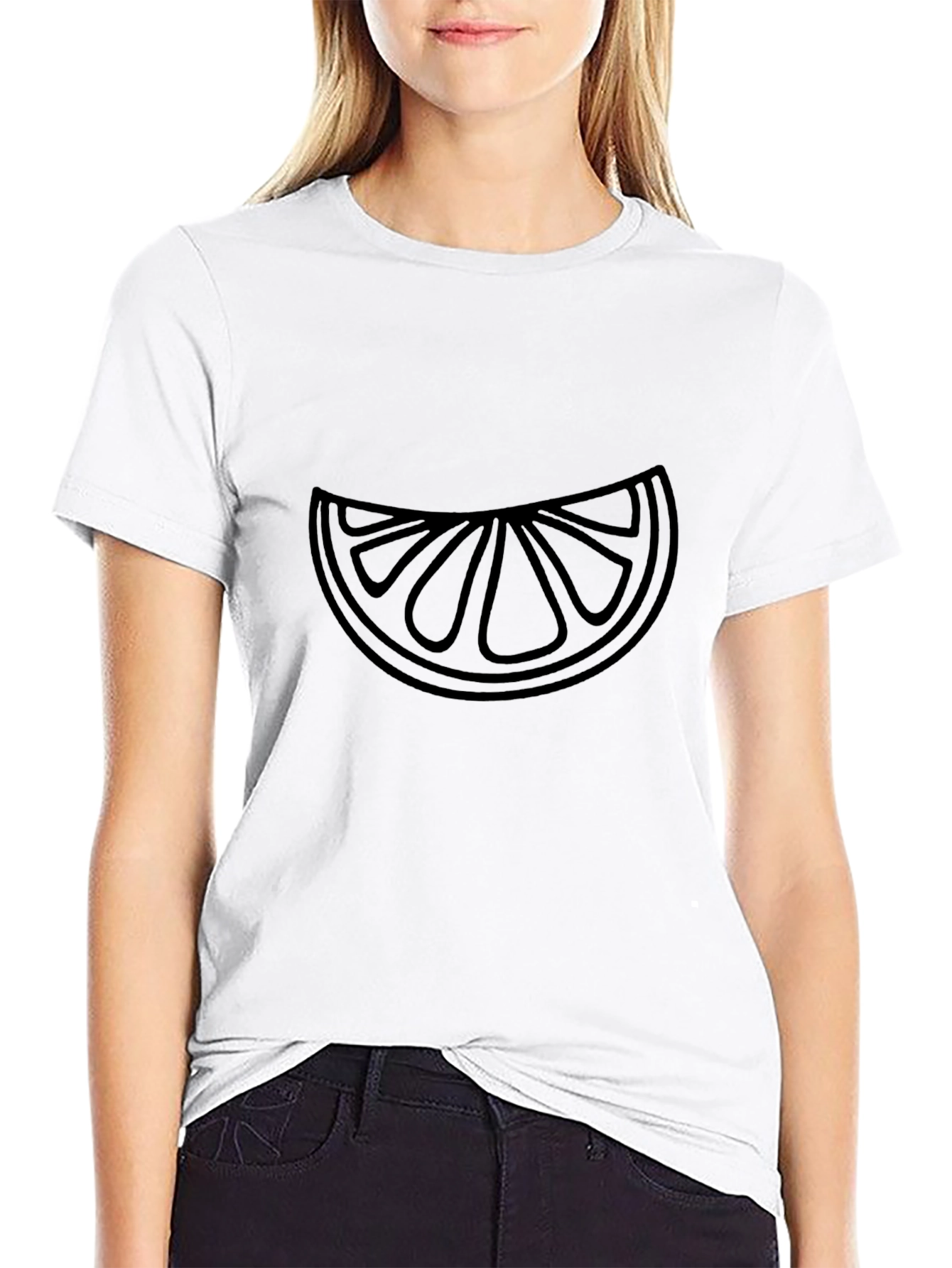 Modern Graphic Tee - Citrus Slice Design