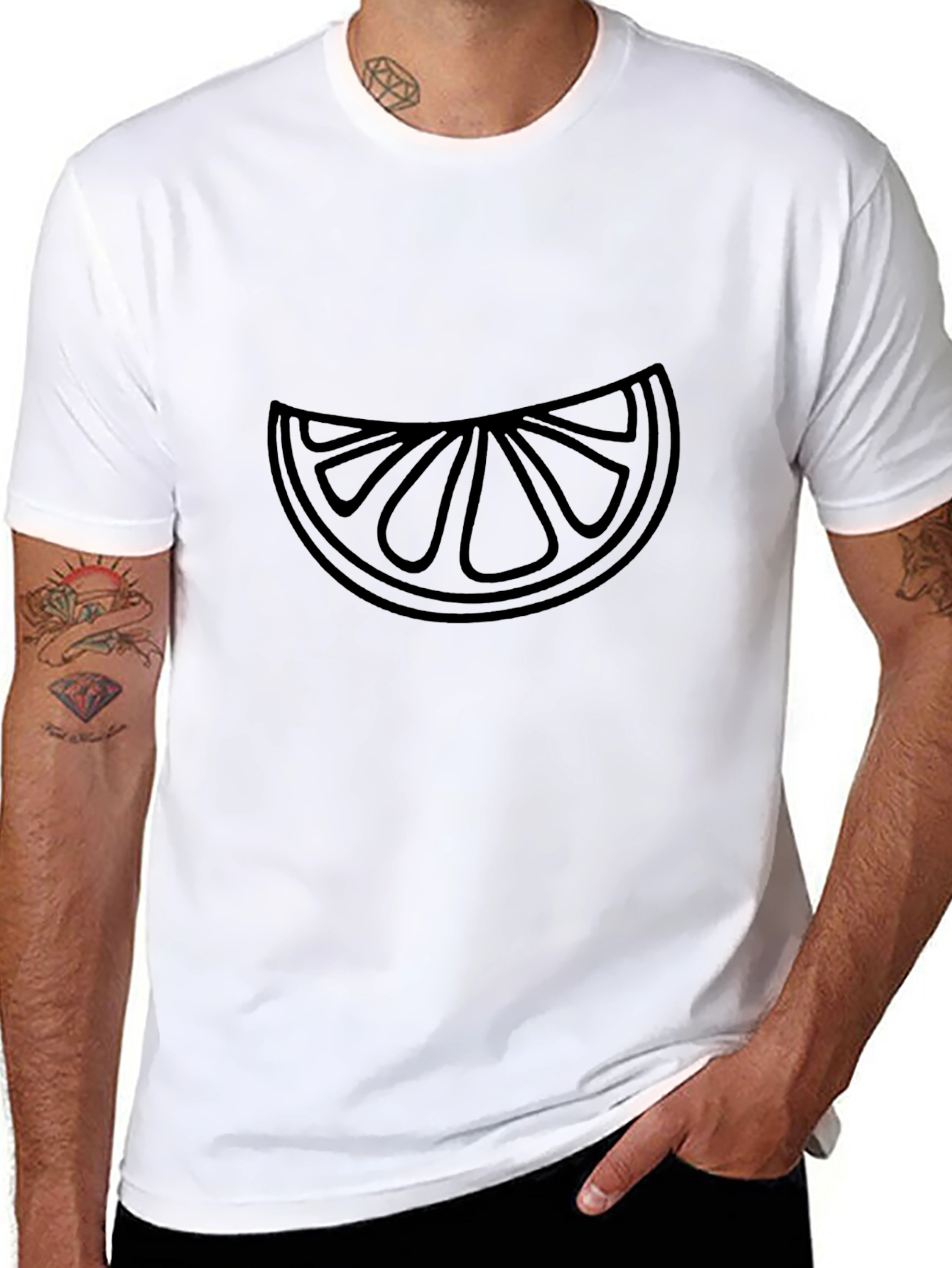 Modern Graphic Tee - Citrus Slice Design