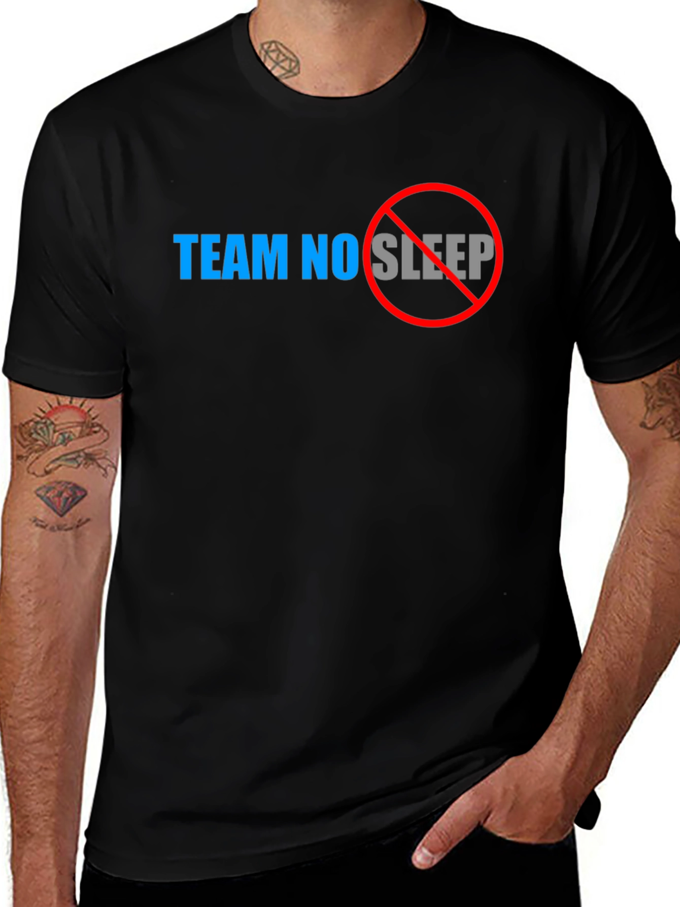 Team No Sleep Graphic Tee - Black Cotton Shirt