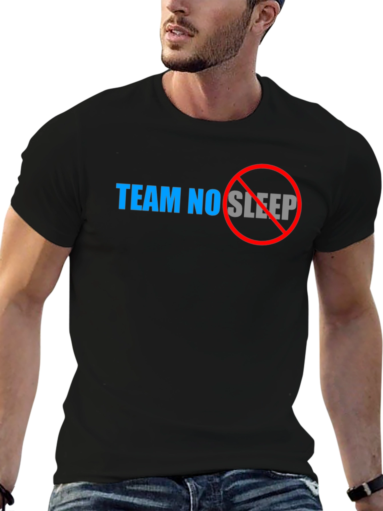 Team No Sleep Graphic Tee - Black Cotton Shirt