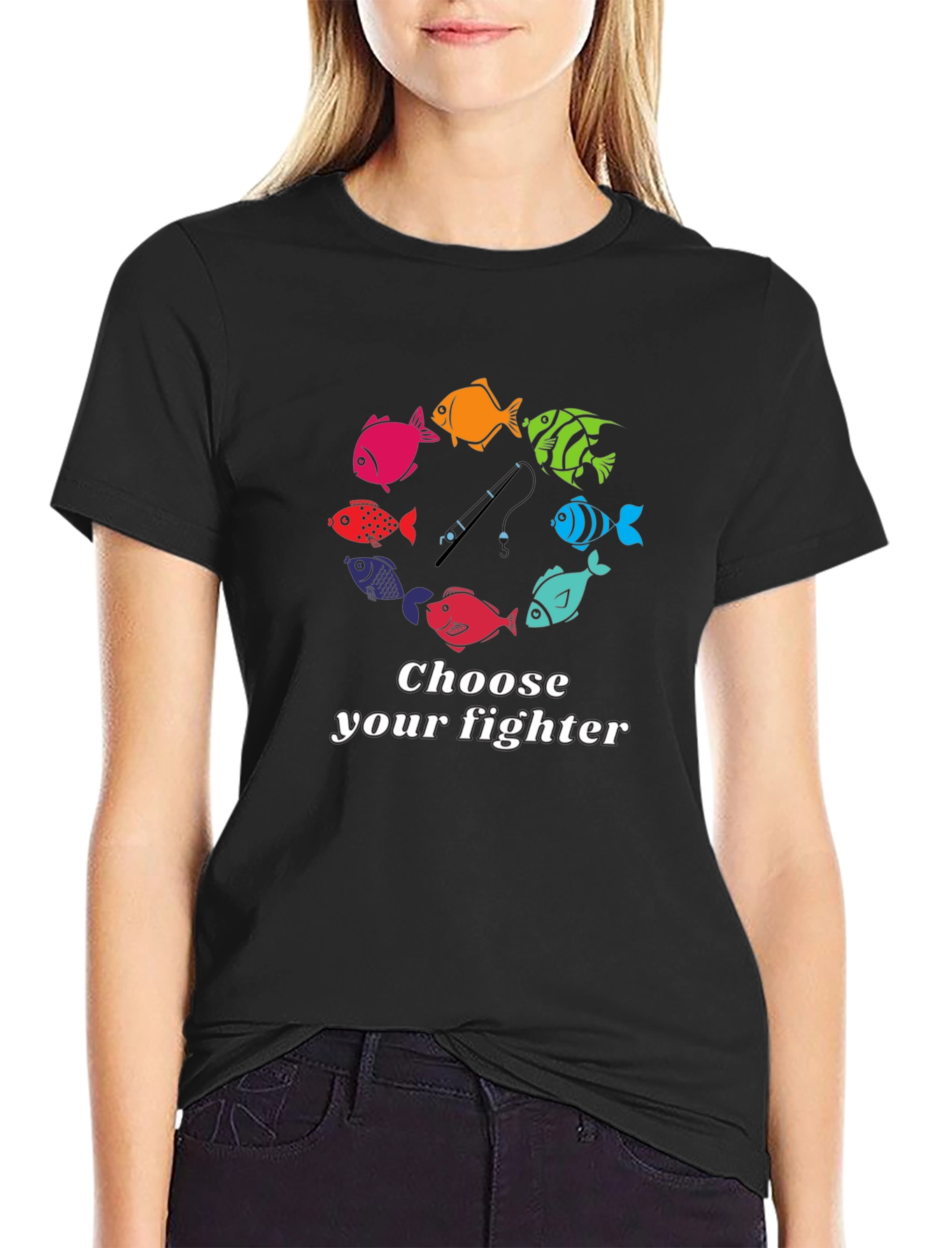 Choose Your Fighter Fish Graphic T-Shirt