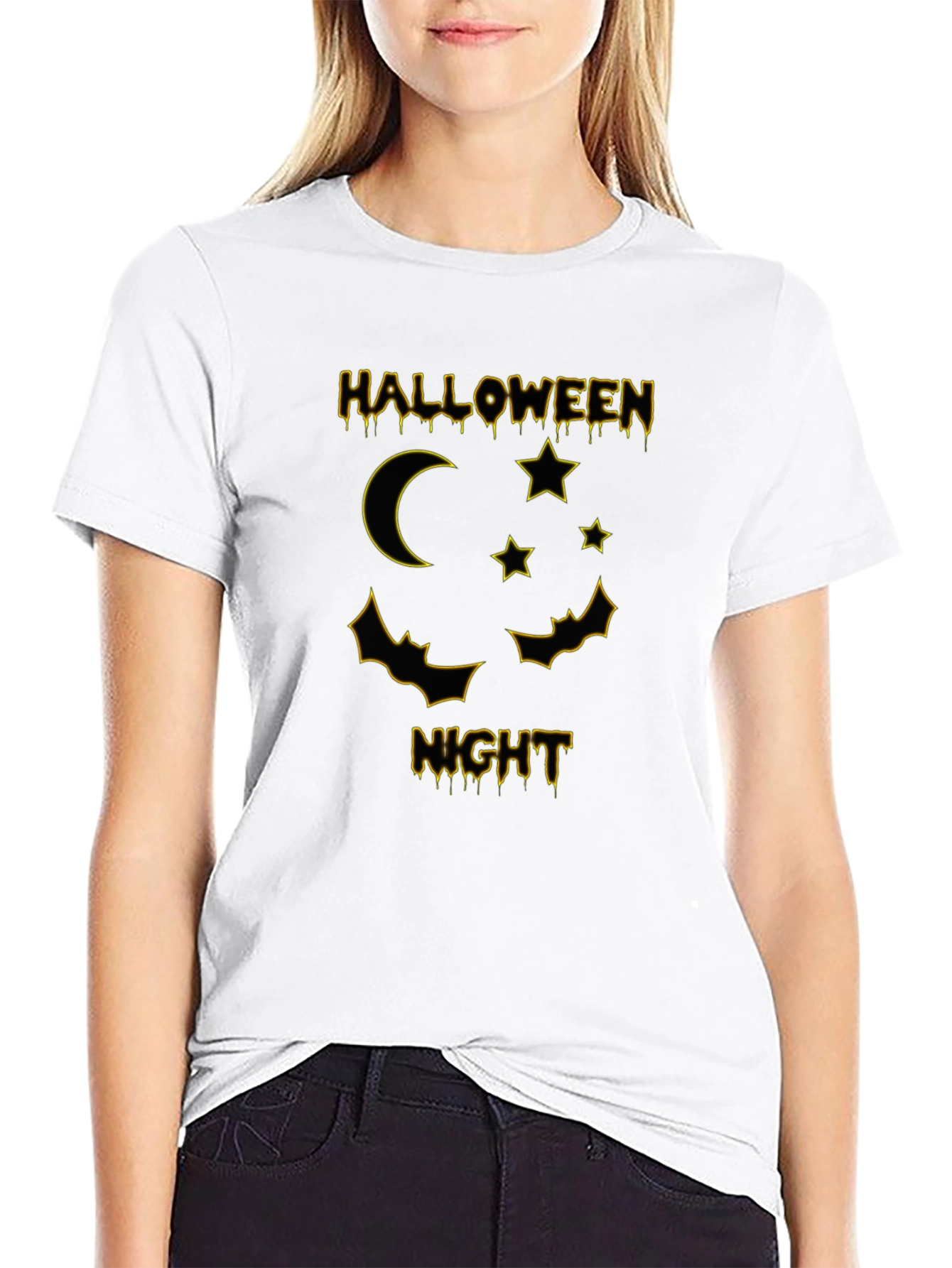 Halloween Night Graphic Tee - Black