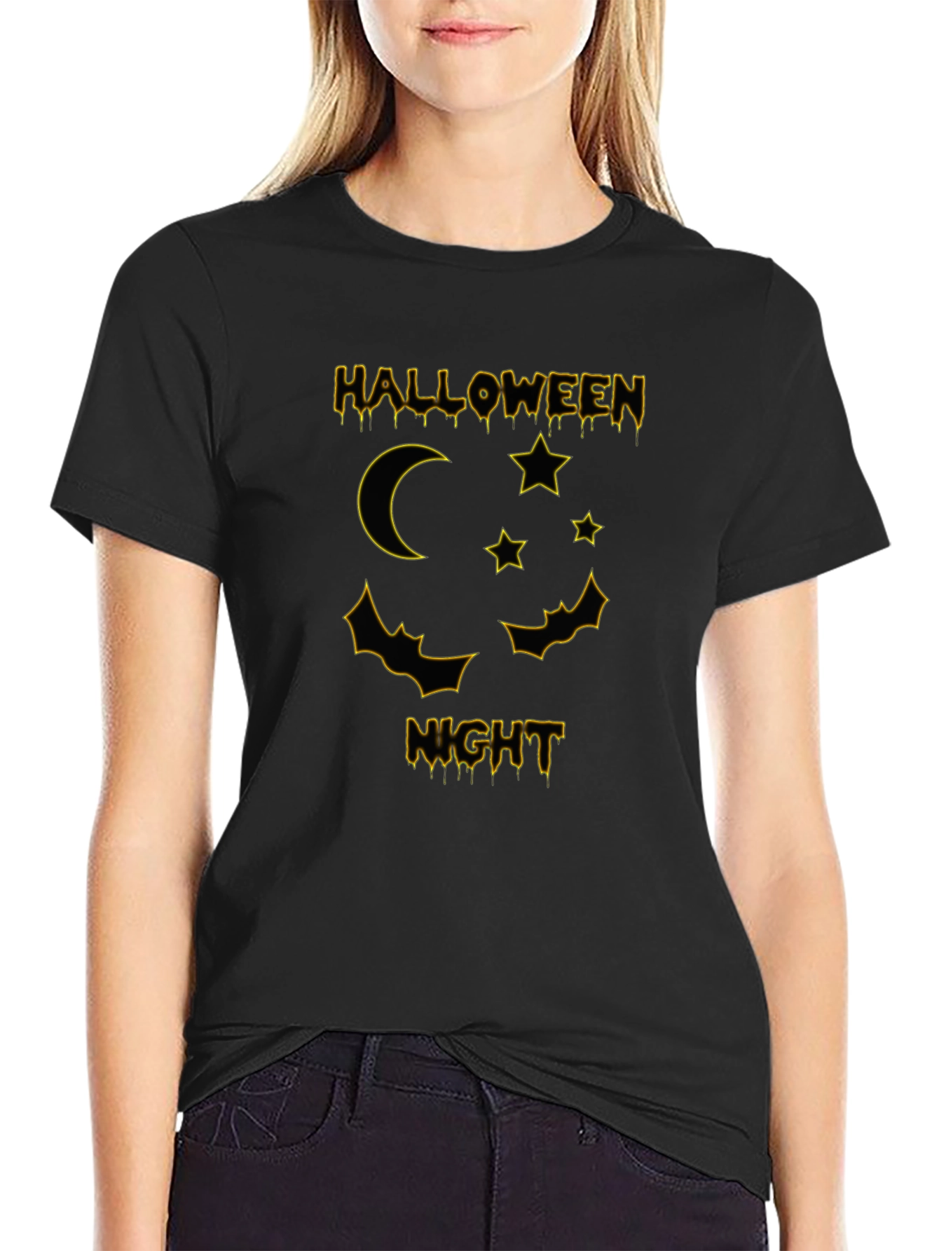 Halloween Night Graphic Tee - Black
