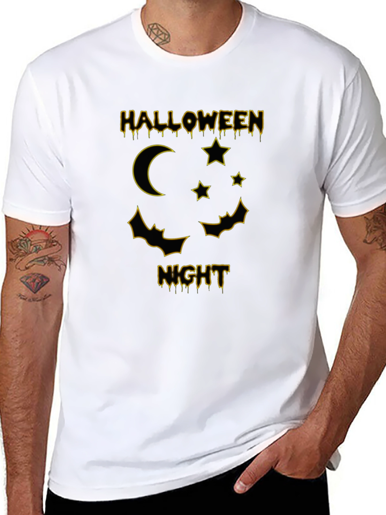 Halloween Night Graphic Tee - Black