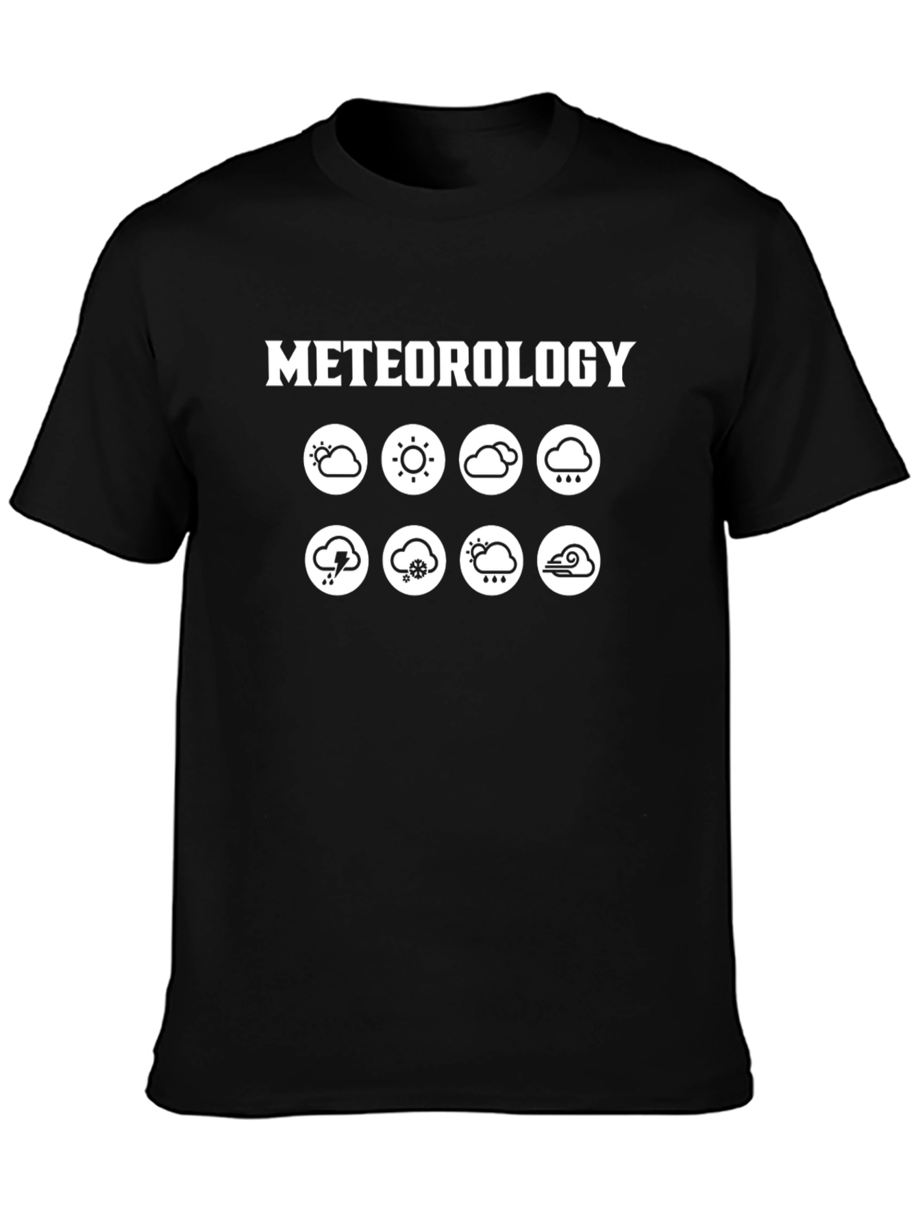 Meteorology Weather Icons Black T-Shirt