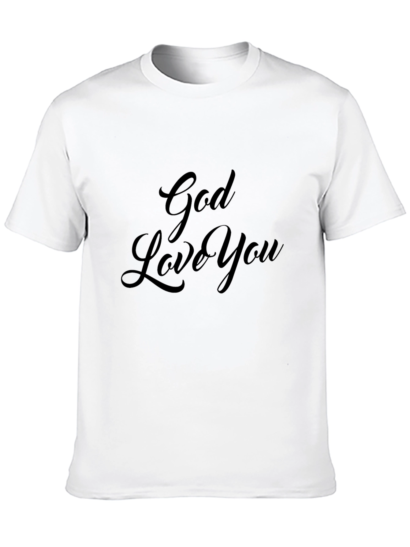 God Loves You Black Graphic T-Shirt