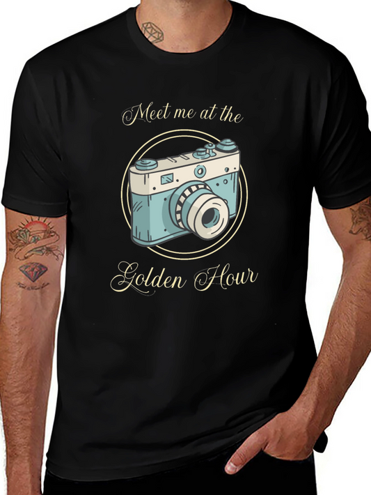 Golden Hour Camera Graphic Tee - Black
