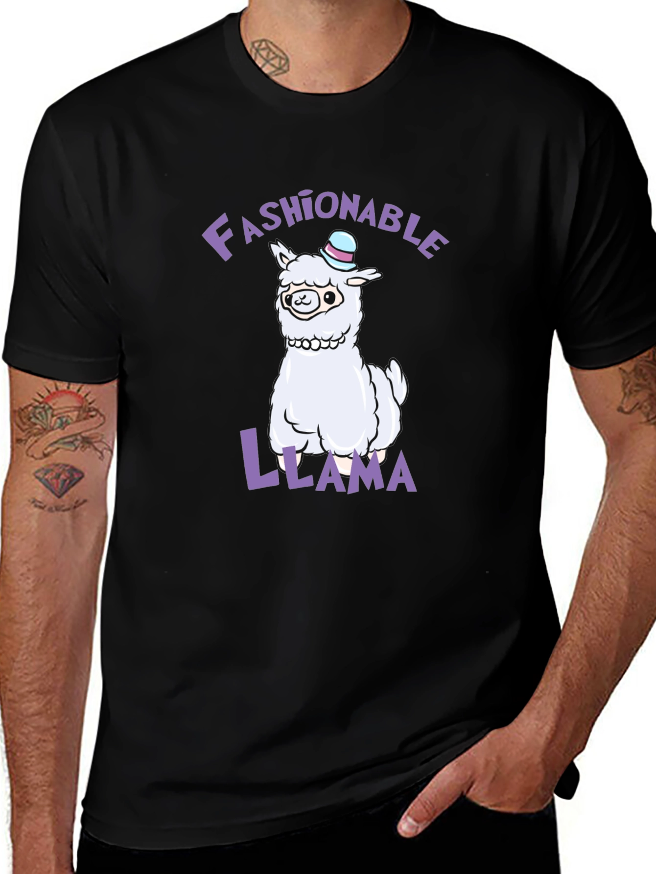 Fashionable Llama Graphic Tee - Unisex
