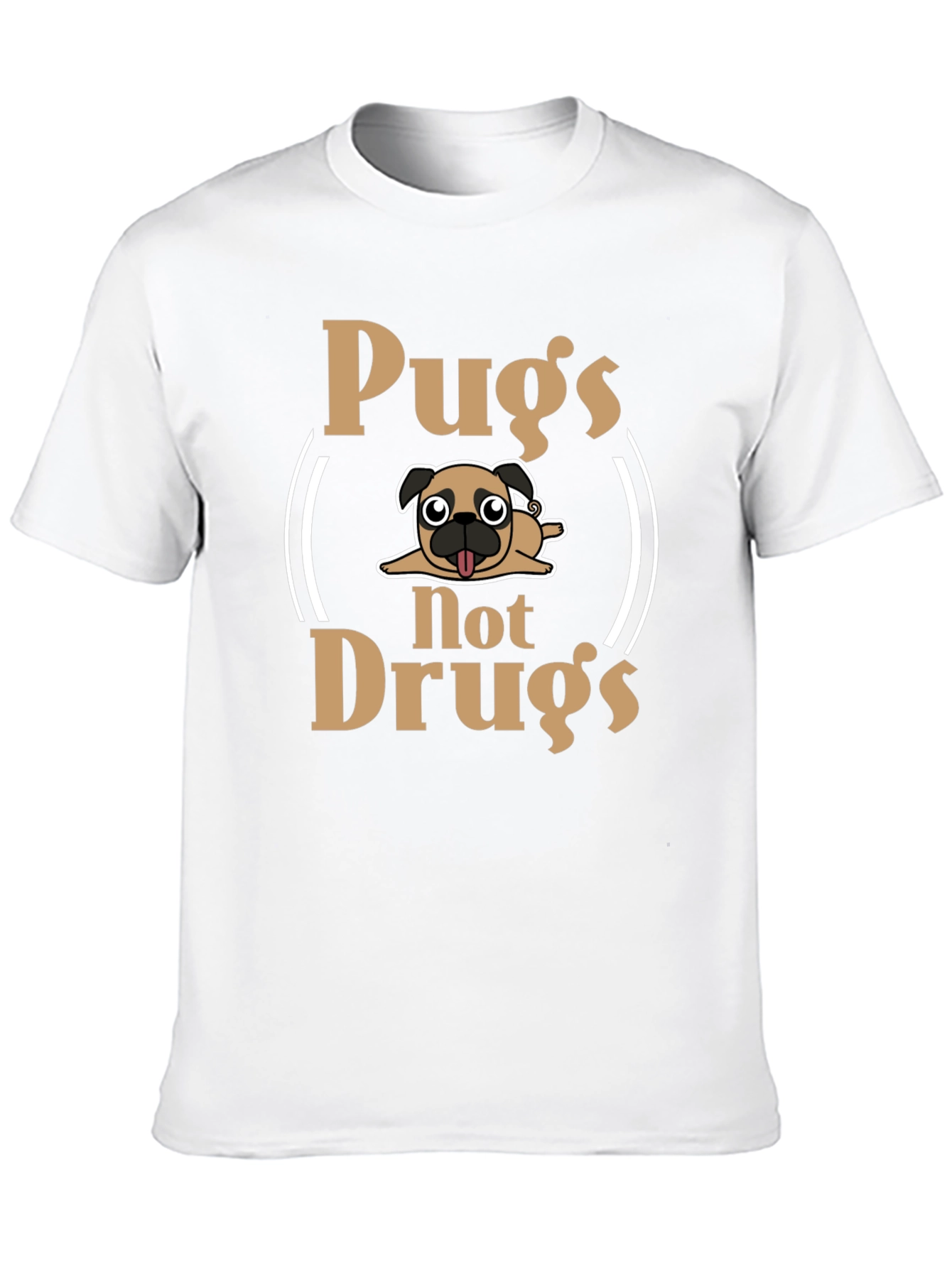 Pugs Not Drugs Funny Graphic Tee