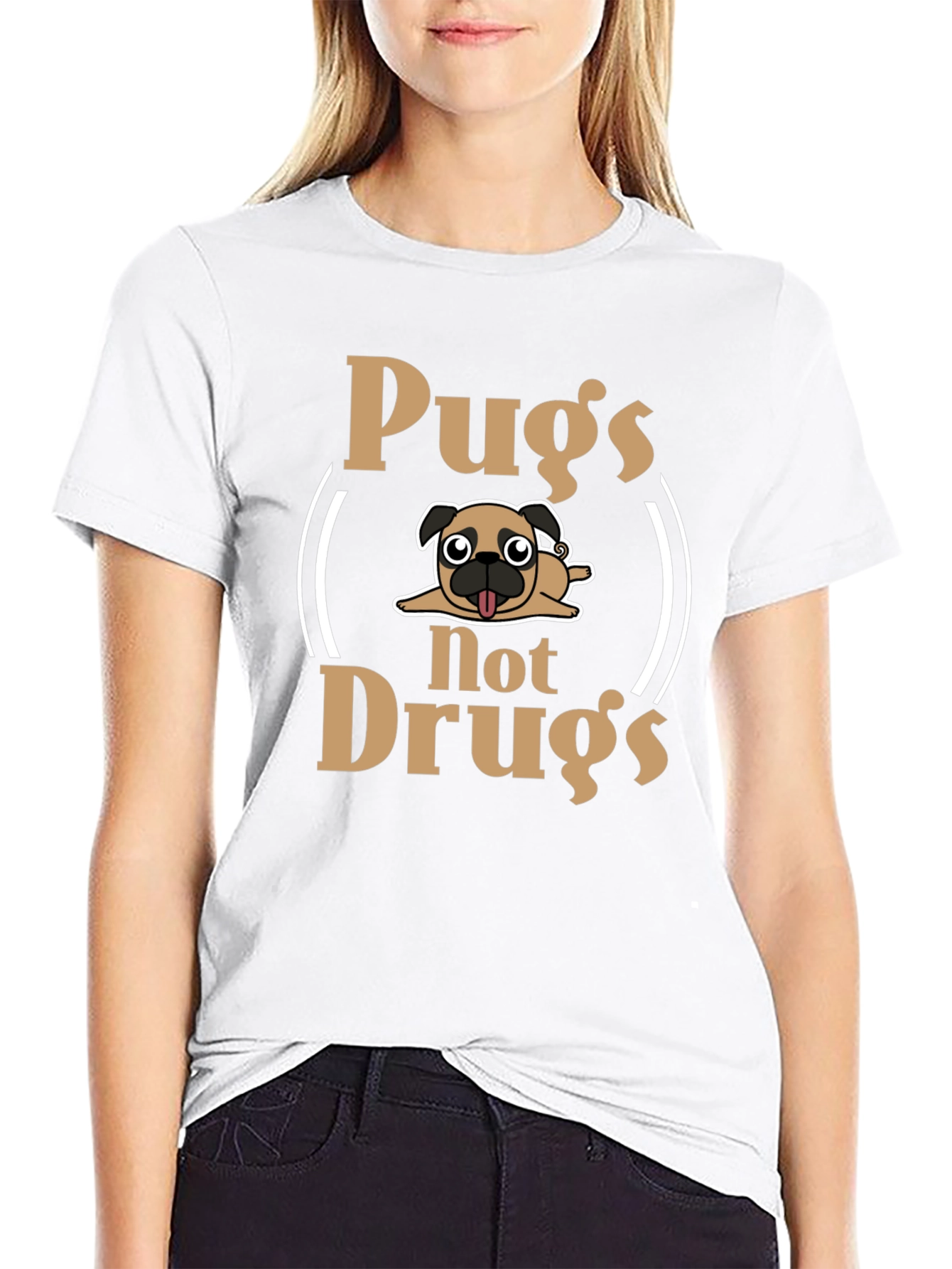 Pugs Not Drugs Funny Graphic Tee