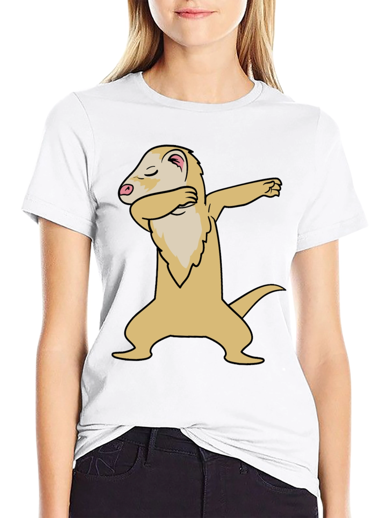 Dabbing Ferret Graphic Tee - Cool Casual Style