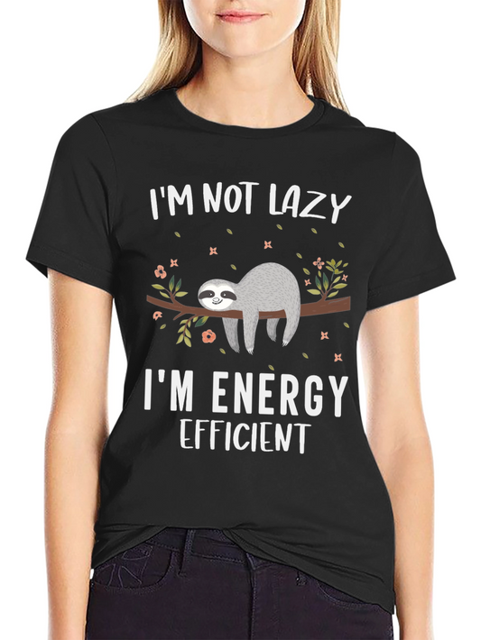 Funny Sloth Graphic T-Shirt - Energy Efficient Tee