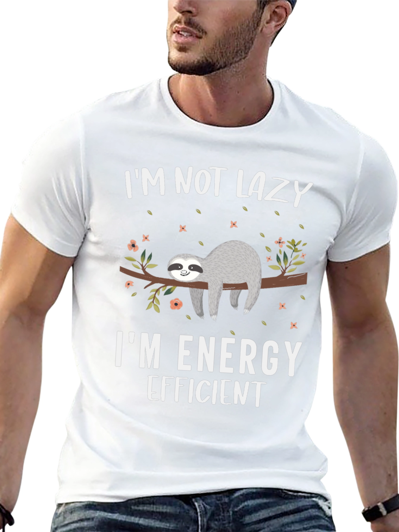 Funny Sloth Graphic T-Shirt - Energy Efficient Tee
