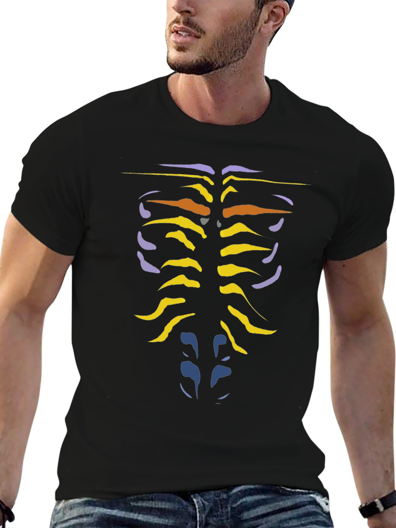 Rib Cage Graphic Tee - Fun Halloween Shirt
