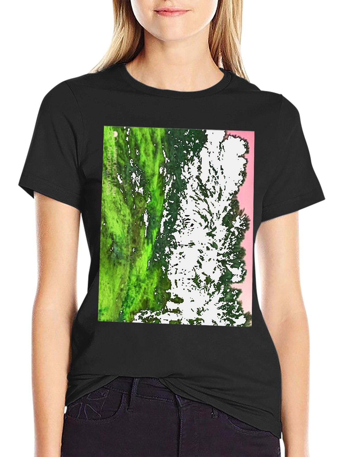 Unique Tree Print Black T-Shirt