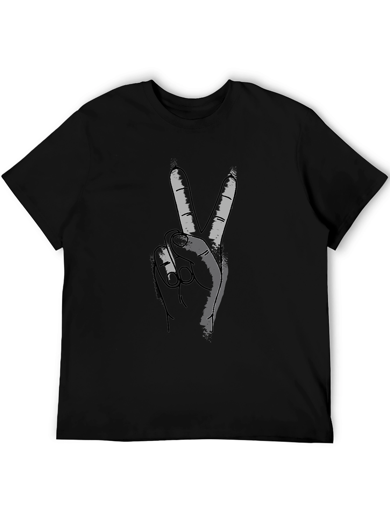 Peace Sign Hand Graphic T-Shirt - Casual Comfort