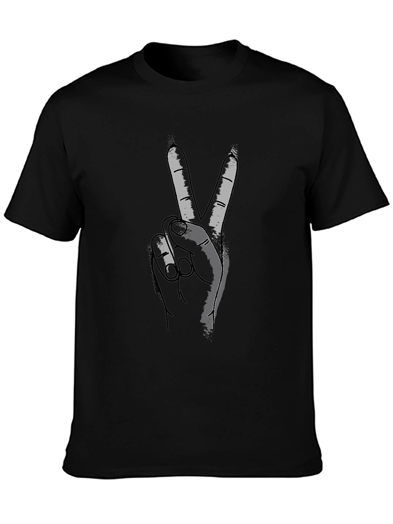 Peace Sign Hand Graphic T-Shirt - Casual Comfort