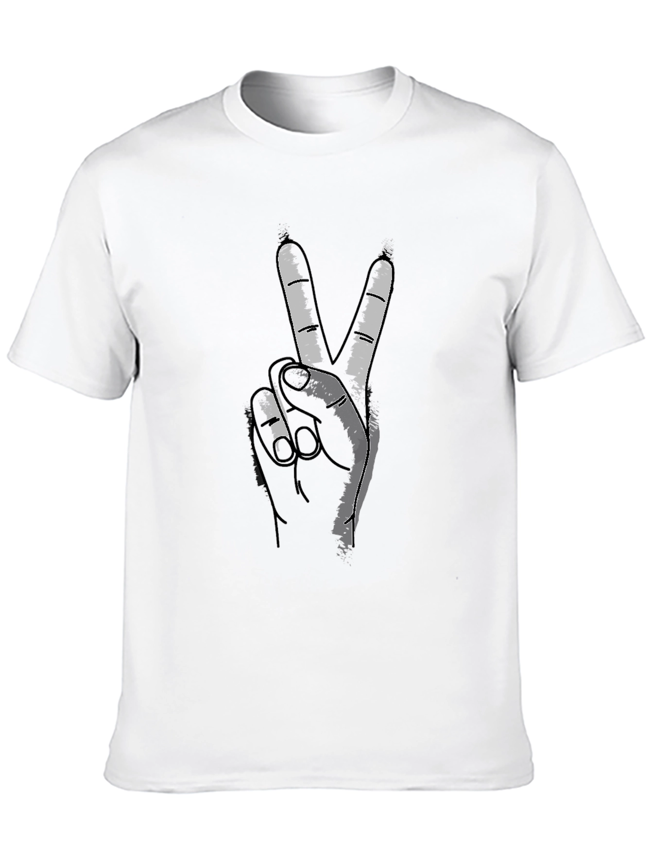 Peace Sign Hand Graphic T-Shirt - Casual Comfort