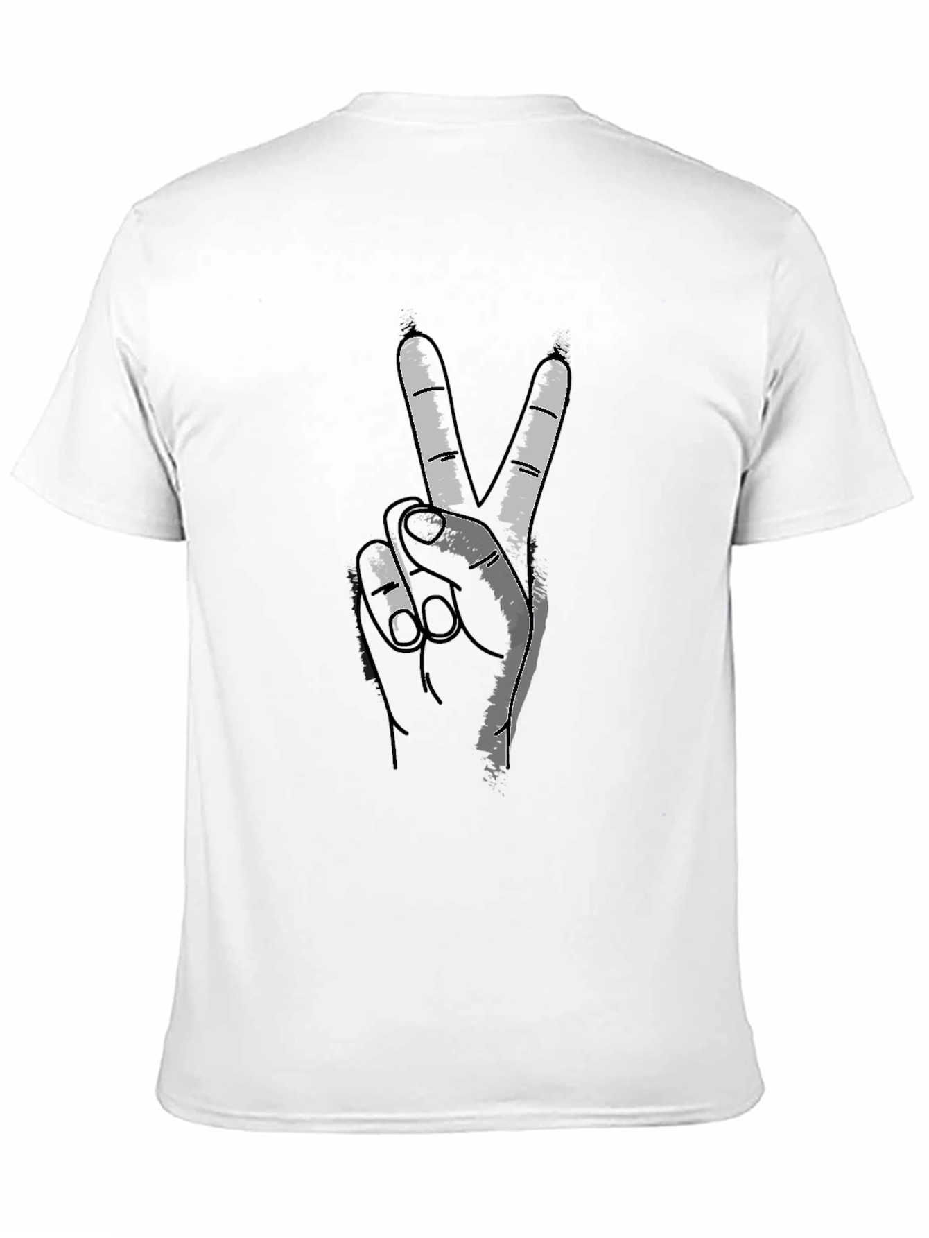 Peace Sign Hand Graphic T-Shirt - Casual Comfort