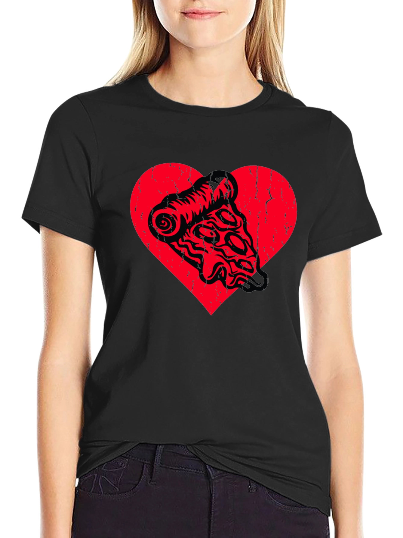 Pizza Heart Graphic Tee - Food Lover Shirt