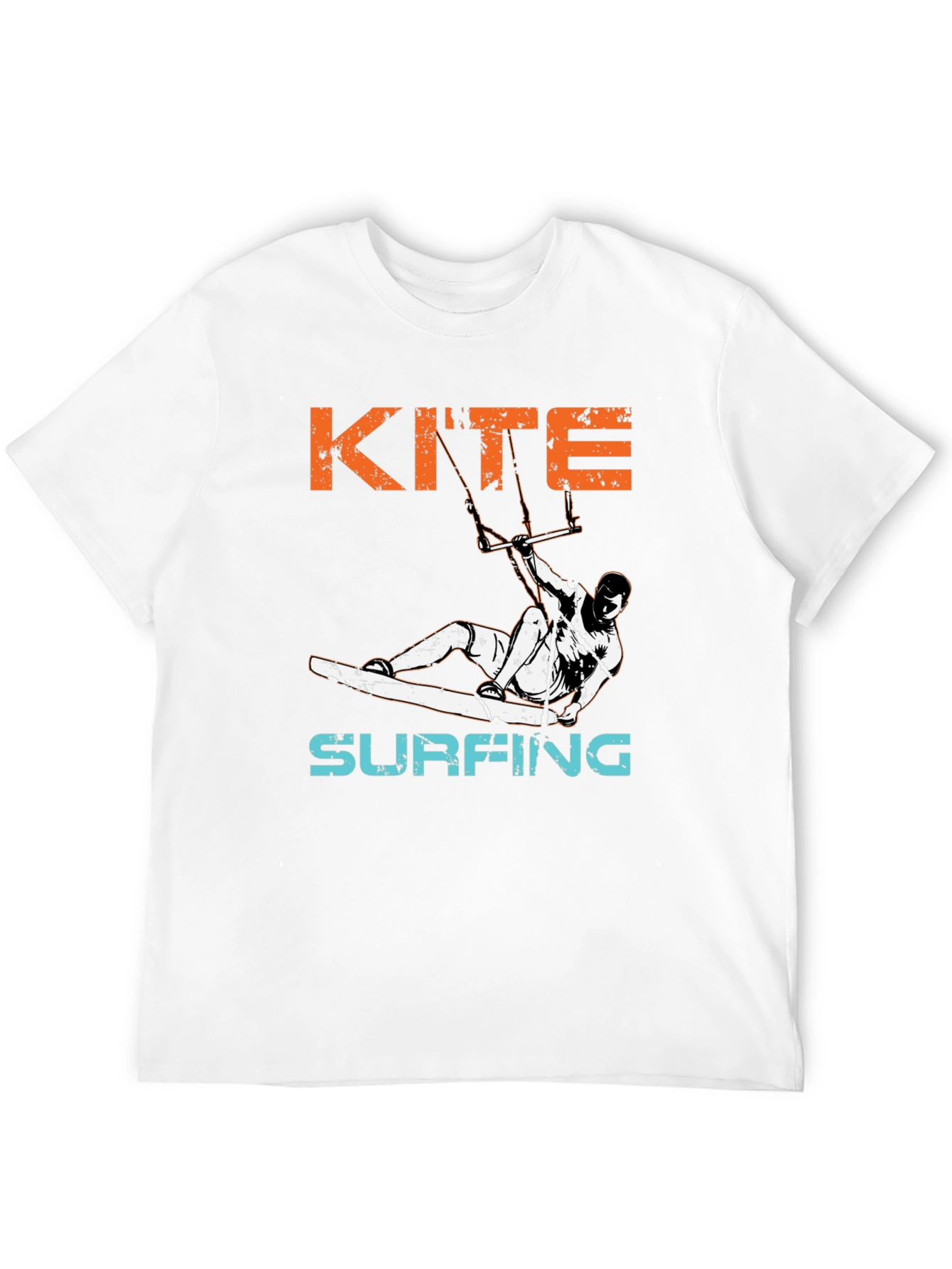 Kite Surfing Graphic T-Shirt - Black Cotton Tee