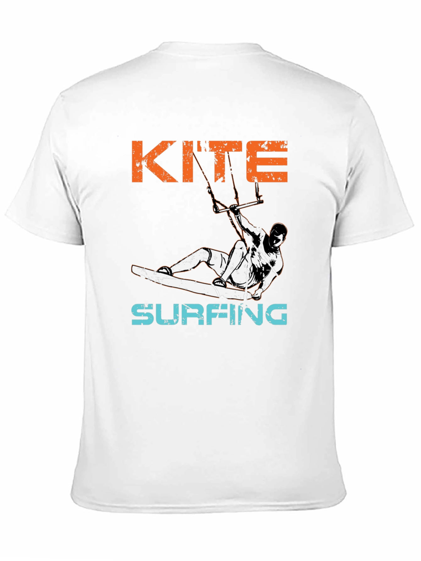 Kite Surfing Graphic T-Shirt - Black Cotton Tee
