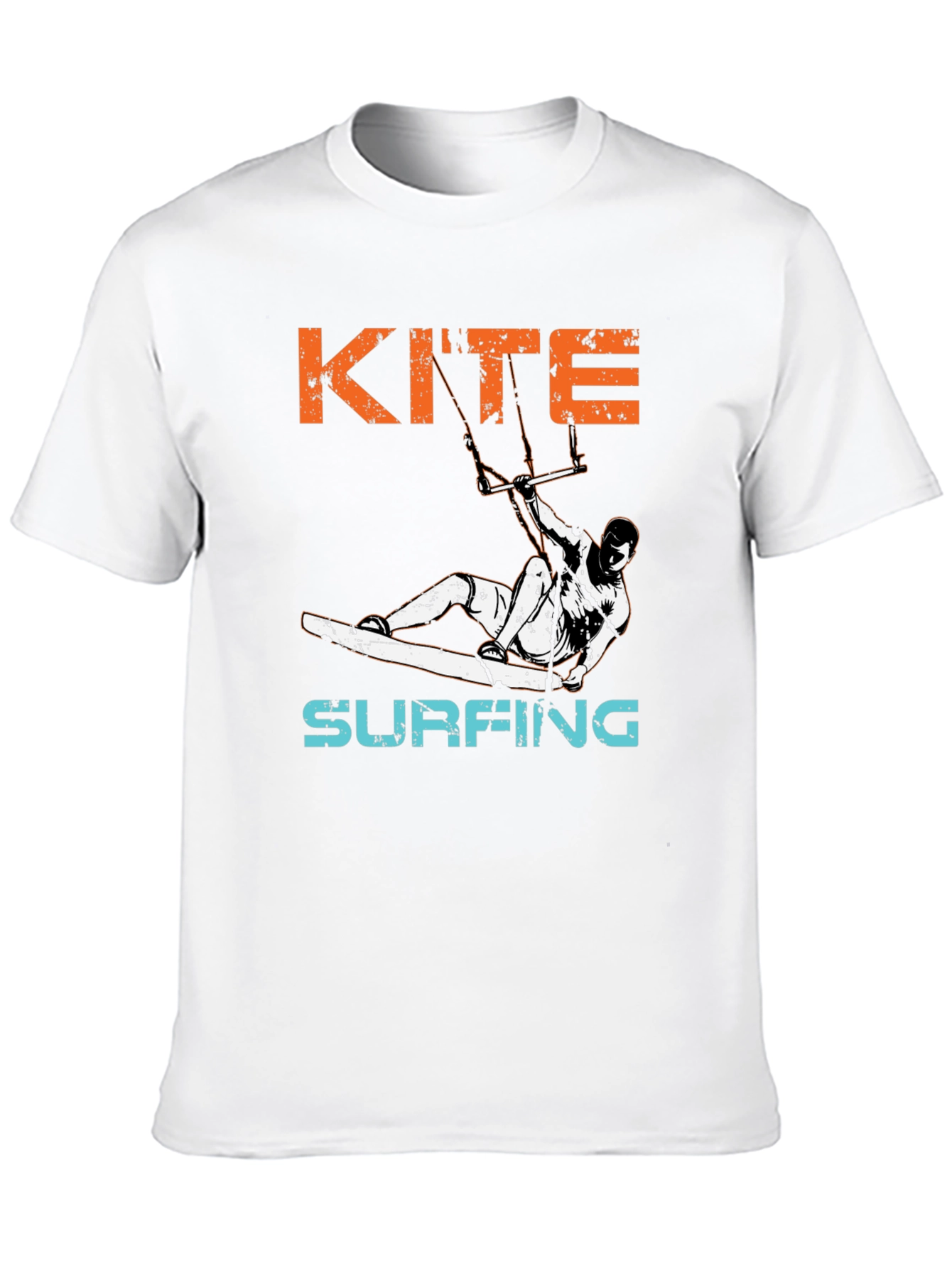 Kite Surfing Graphic T-Shirt - Black Cotton Tee