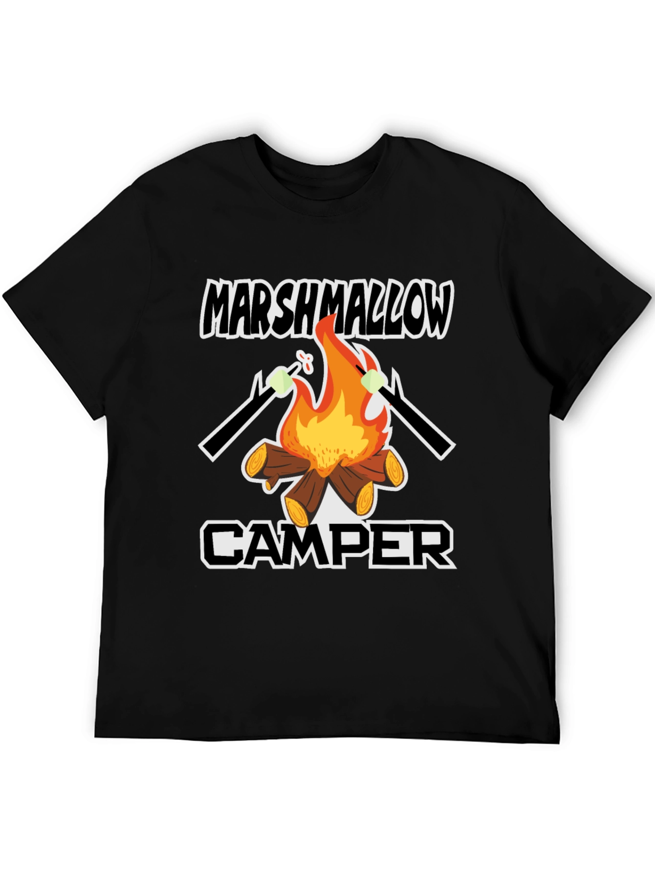 Marshmallow Camper Graphic Tee - Outdoor Camping Shirt