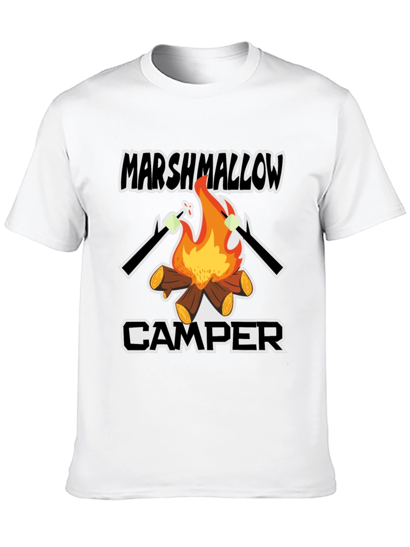 Marshmallow Camper Graphic Tee - Outdoor Camping Shirt