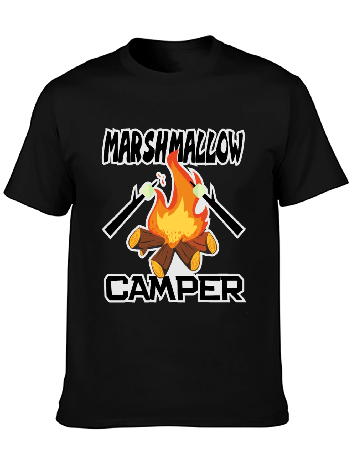 Marshmallow Camper Graphic Tee - Outdoor Camping Shirt