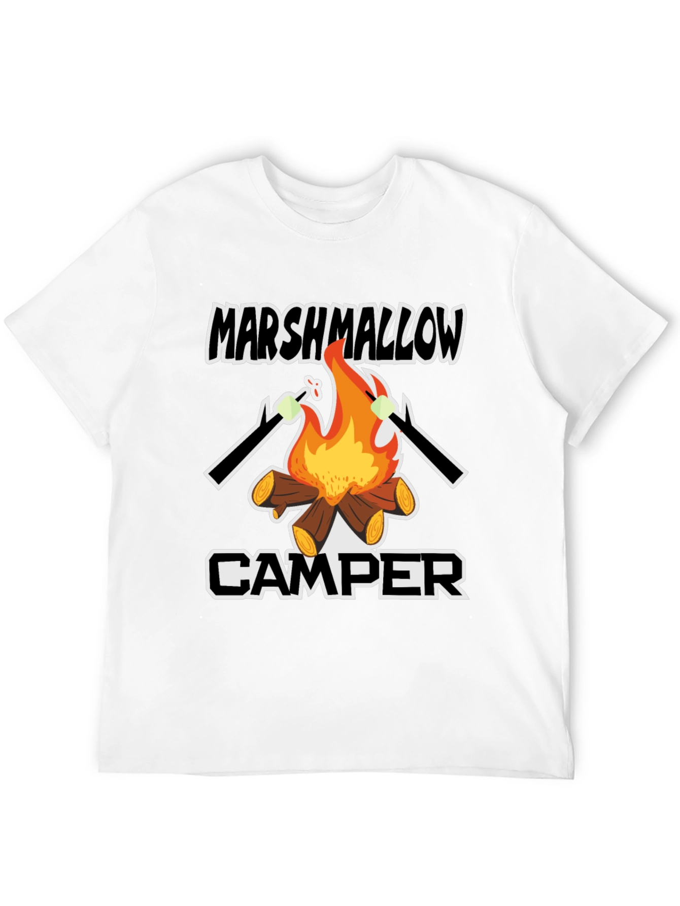 Marshmallow Camper Graphic Tee - Outdoor Camping Shirt