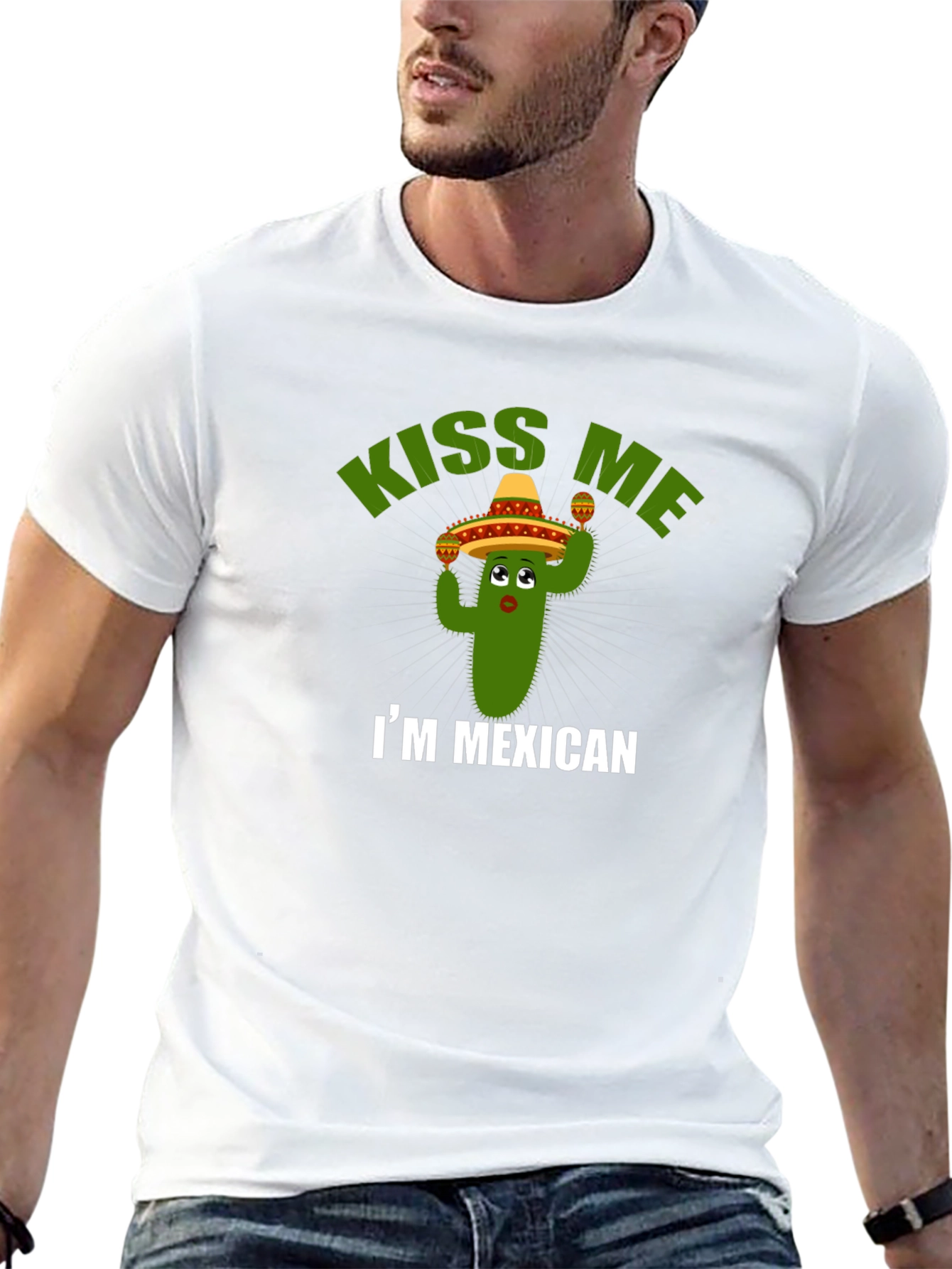 Kiss Me Im Mexican T-Shirt - Cactus Sombrero Tee